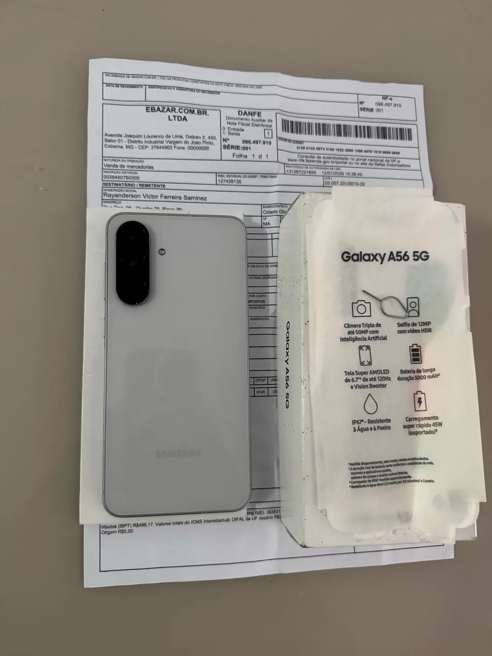 Samsung A56 5G Com Caixa Nota fiscal vendo ou troco  - Foto 5