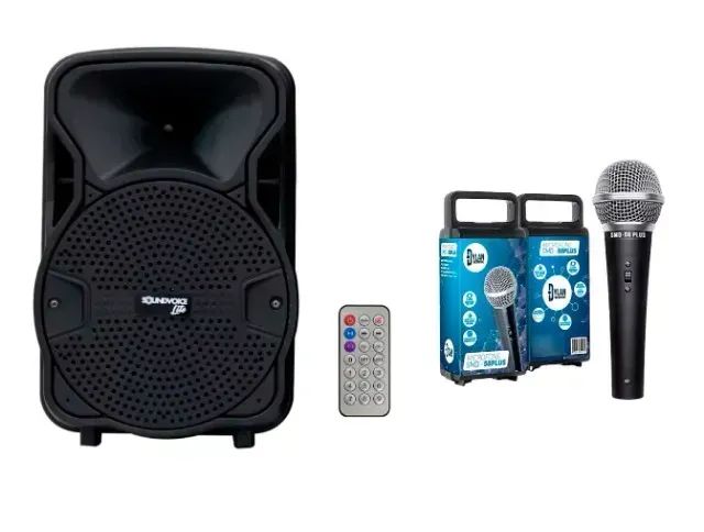 KIT Caixa Soundvoice C80 + Microfone Dylan Smd-58