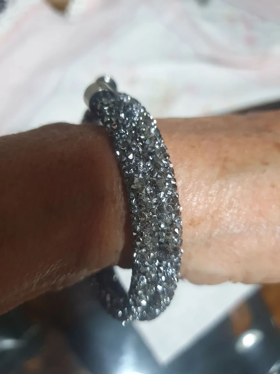 PULSEIRA Swarovski crystaldust double Prateado QAC8 - ORIGINAL  - Foto 2