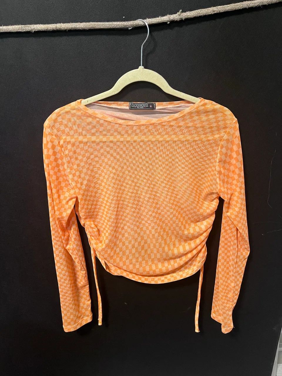 Blusa transparente xadrez