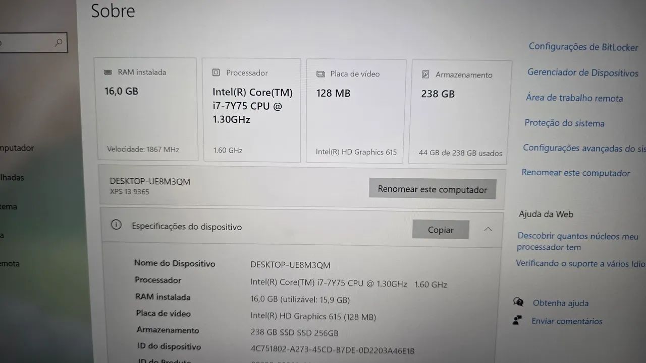 Dell xps 13 i7 16gb RAM 