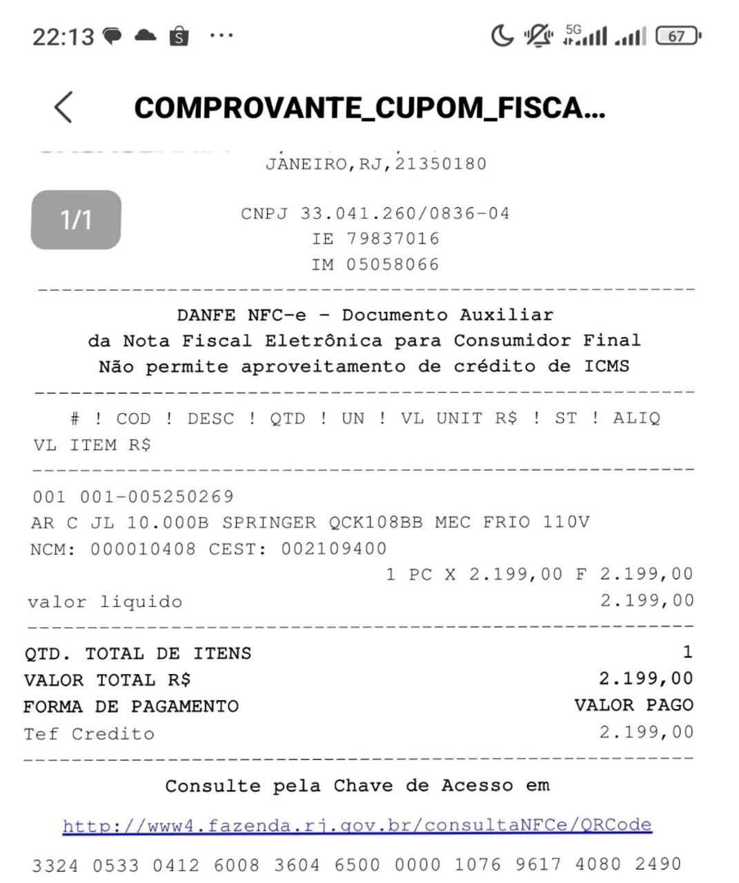 Ar condicionado, praticamente zero,com nota fiscal.