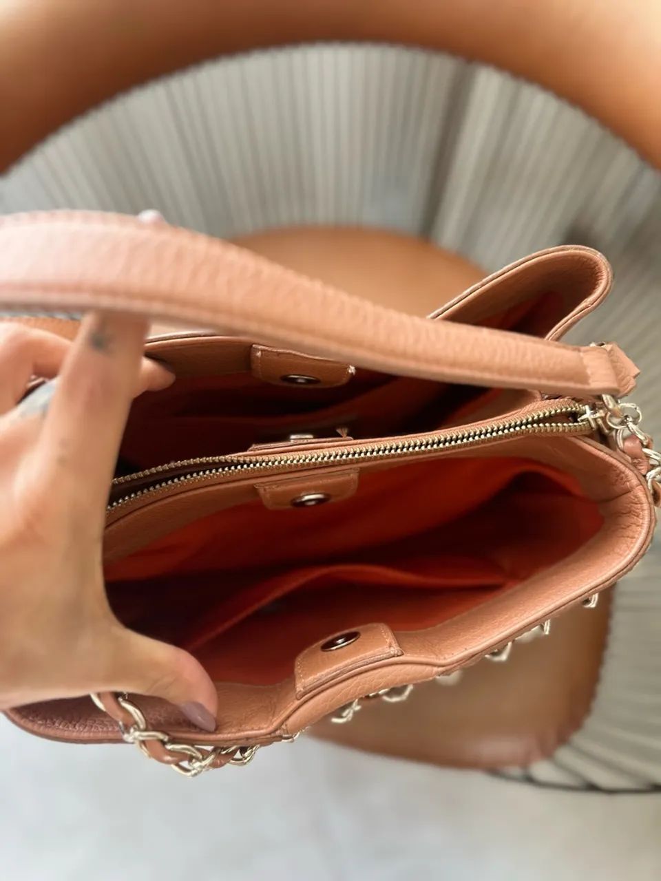 Bolsa Arezzo couro caramelo  - Foto 4
