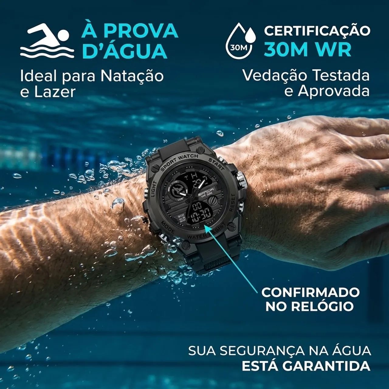 Relógio A Prova D?água Alta Qualidade - Foto 3