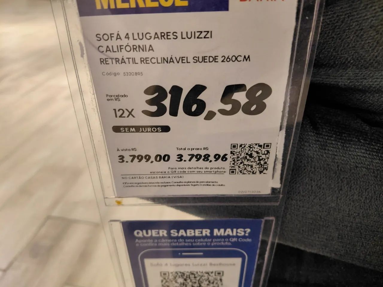 SOFÁ NOVO MUNCA USADO NO PLÁSTICO VERDE ESCURO - Foto 3