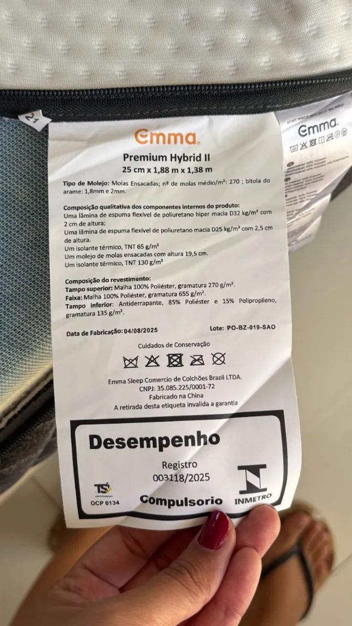 Colchão Casal Emma Premium Hybrid II (*Apenas o colchão - a base não está inclusa) - Foto 3
