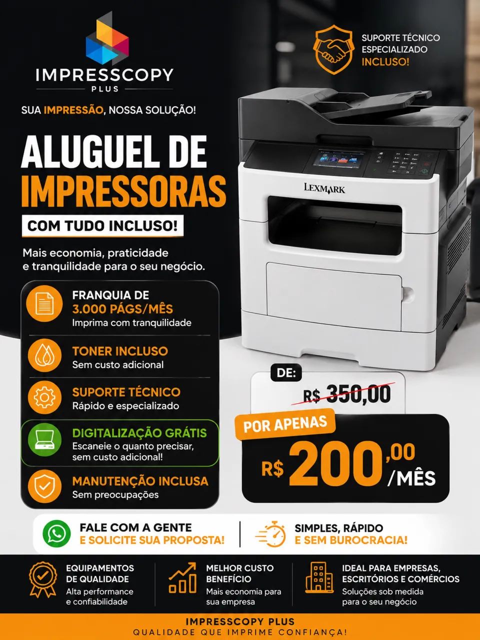 LOCAÇÃO LEXMARK MX511 - R$ 220/MÊS - Foto 2