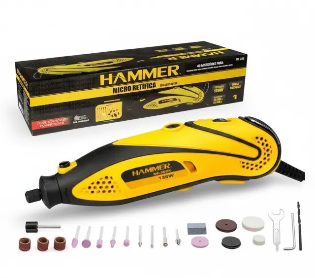 Micro Retífica 135w Com 40 Acessórios Gymi200 Hammer - Foto 2