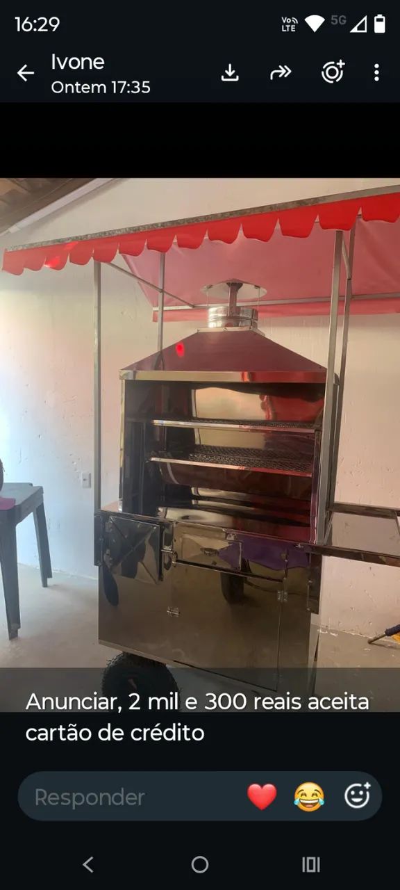 Carrinho para venda de churrasquinho contato  27- * wha6