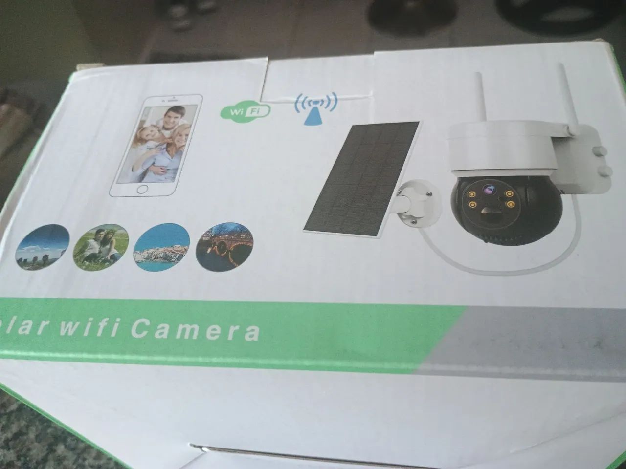 Câmera solar wi-fi prova da água  zerada 