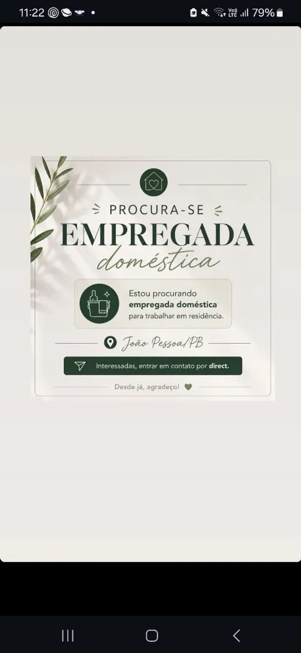 Preciso faxineira urgente 
