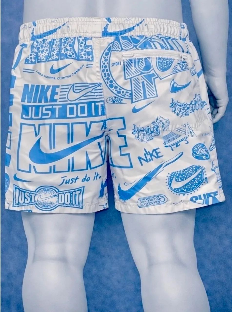 Short Praia Mauricinho Nike - Branco C/ Azul claro - Foto 2
