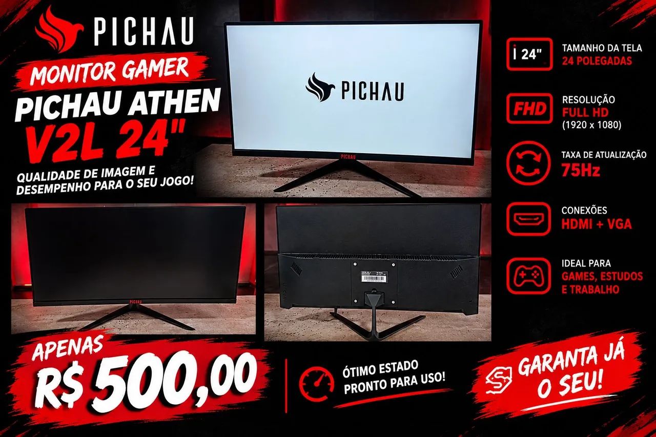 Monitor gamer 24 polegadas pichau