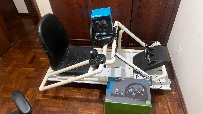 troco em xbox series-S Cockpit completo com volante pedal e câmbio - Foto 4