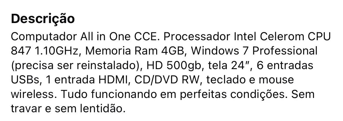 Computador All in one cce  - Foto 3