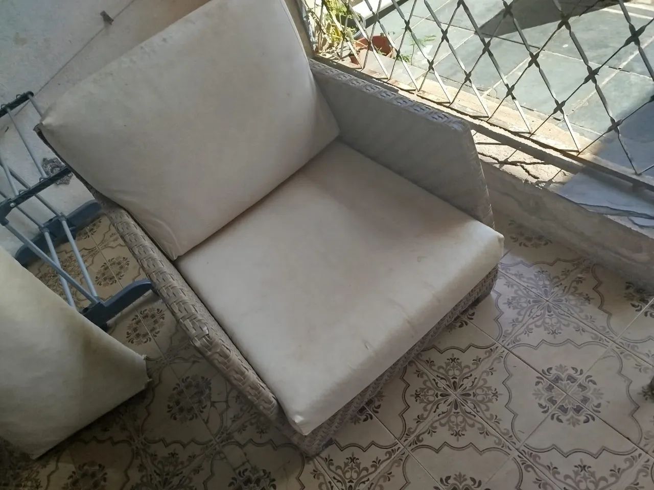 Móvel de rattan ( almofadas um pouco desgastadas) - Foto 5