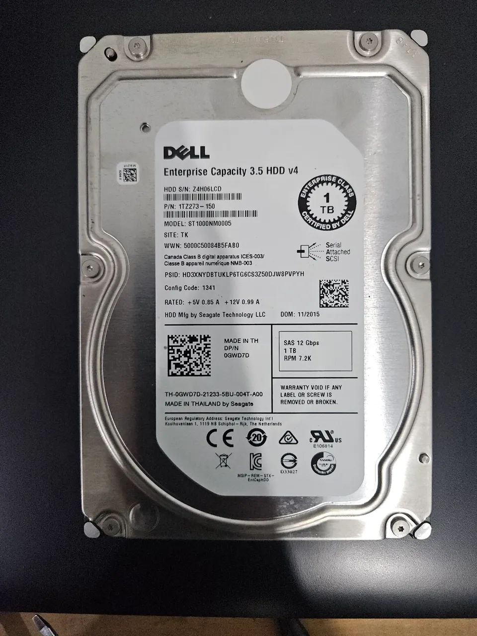 HD Servidor Dell SAS 12Gb/e 1Tb 7.2k - Foto 2