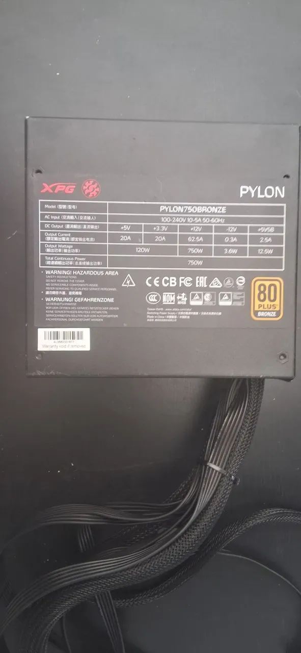Fonte XPG Pylon 750W 80 Plus Bronze