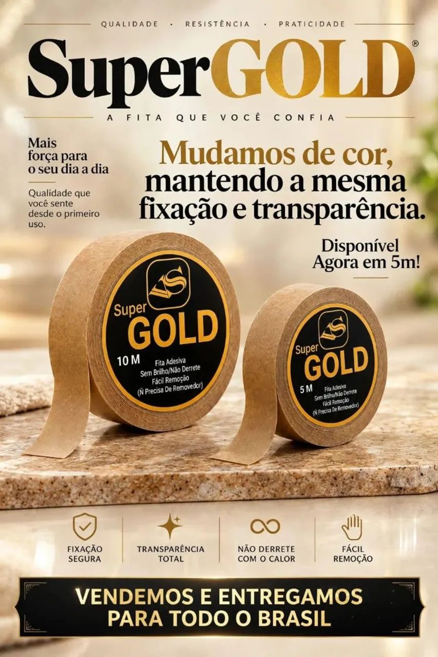 Fita Prótese Capilar Gold kit com 3 - Foto 2