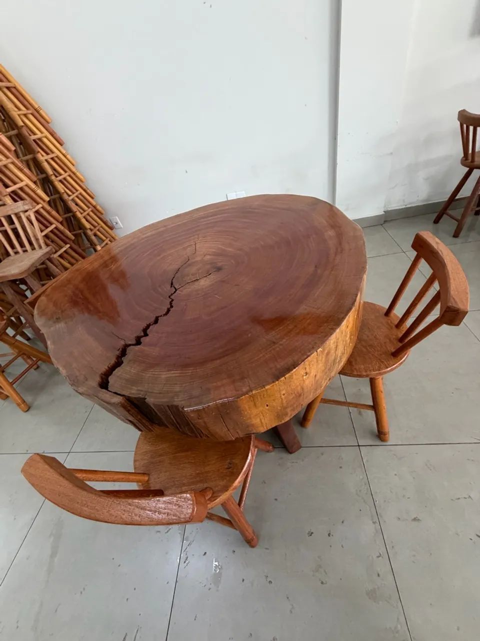 Conjunto mesa rústica  - Foto 2