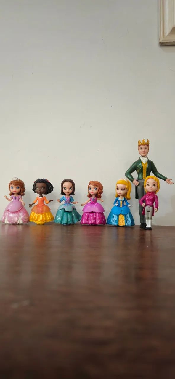 Lote 7 Mini Figuras Princesinha Sofia Disney Mattel