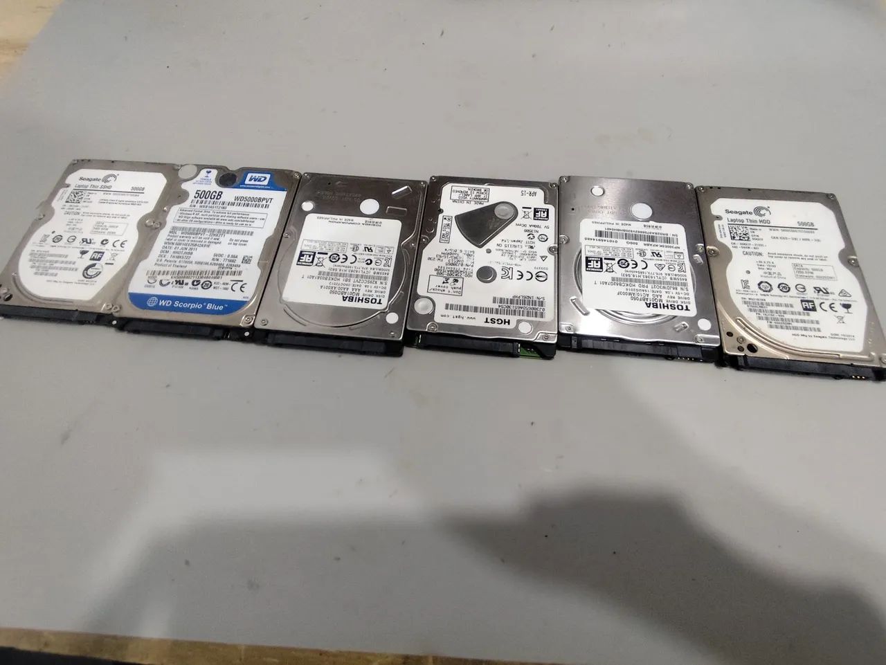 Lote 6 HDs (tipo notebook) 500gb saudáveis - Armazenamento - São