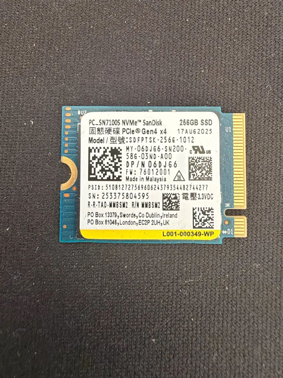SSD NVME 256GB