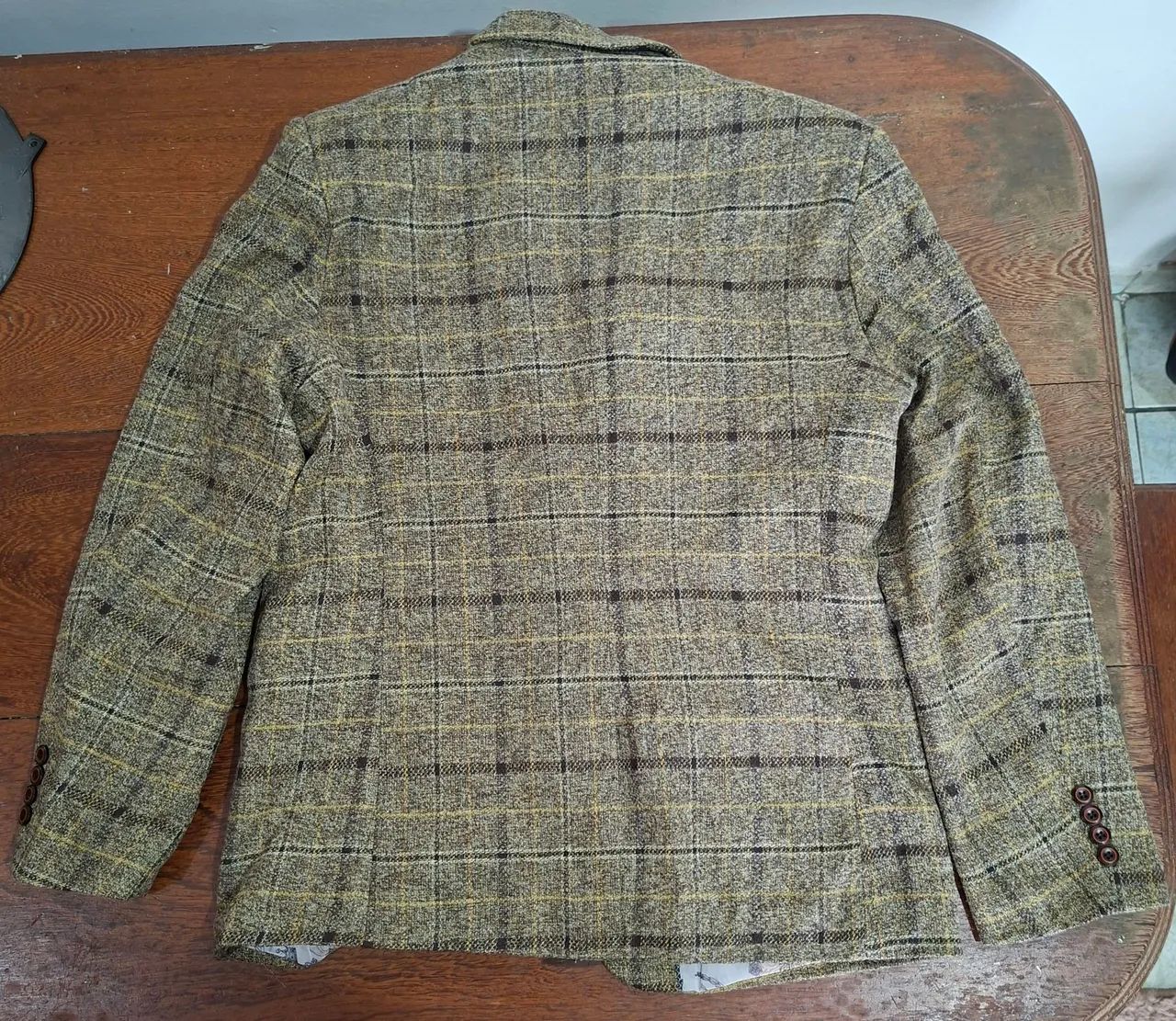 Terno Palitó Blazer Bege Xadrez (Novo) - Foto 2