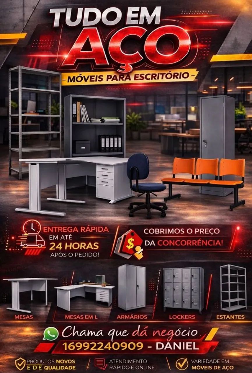 Mesa de escritório sem gavetas, direto da fábrica e entrega grátis para ribeirão preto sp  - Foto 4
