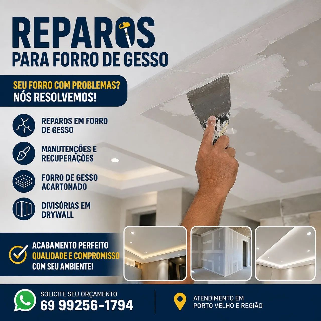 Forro de gesso e reparos  - Foto 5