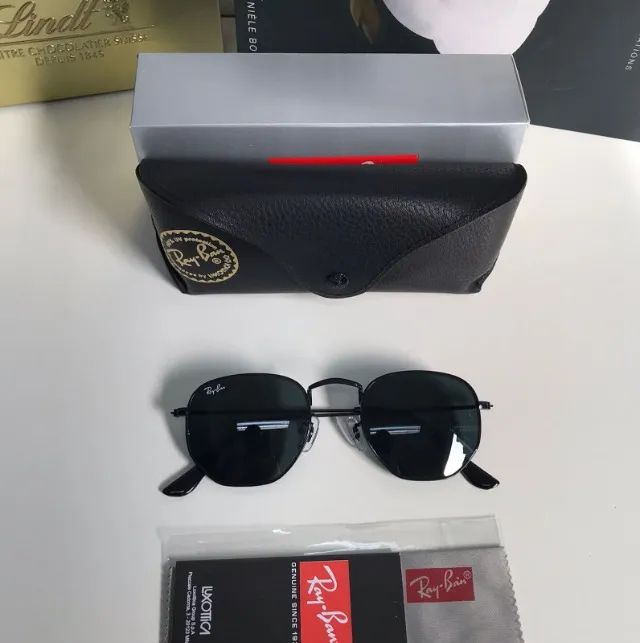 óculos de sol ray ban hexagonal black
