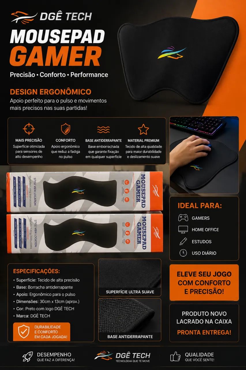 Mousepad Gamer ? Novo e Lacrado!