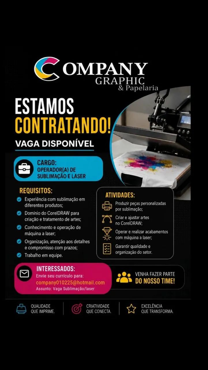 Gráfica vaga produção 