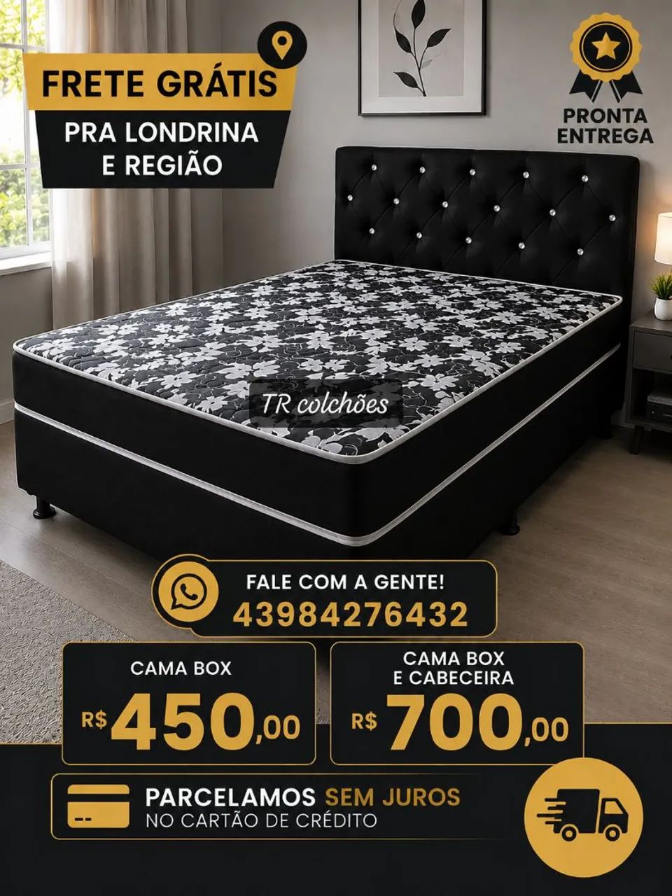 Cama box com colchão direto da fábrica 