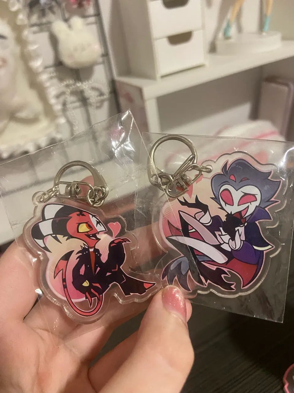 2 Chaveiros kit Stolas e Blitzo - Helluva Boss