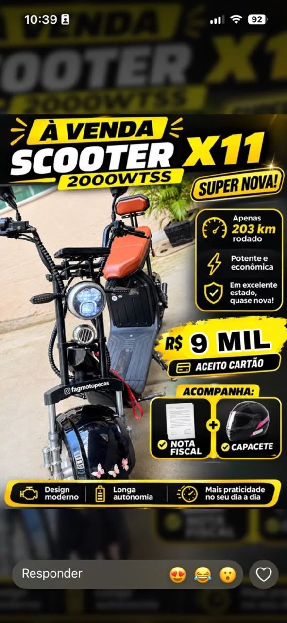 SCOOTER ELÉTRICA X11 2000WTSS