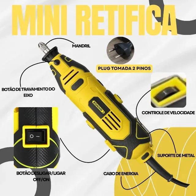 Micro Retífica Com Acessórios E Maleta Mini Furadeira 191pçs 200v 50hz/ 60hz 750 W - Foto 2