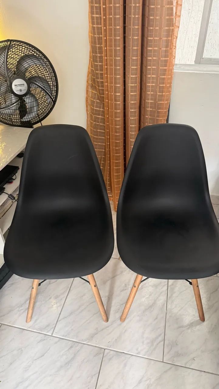 Par de cadeiras eames eiffel - preto