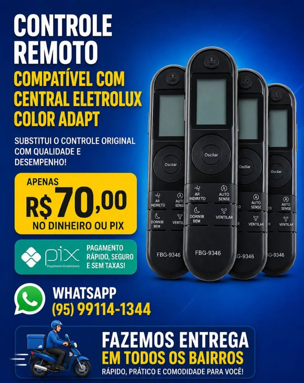 Controle Para Central De Ar Eletrolux 