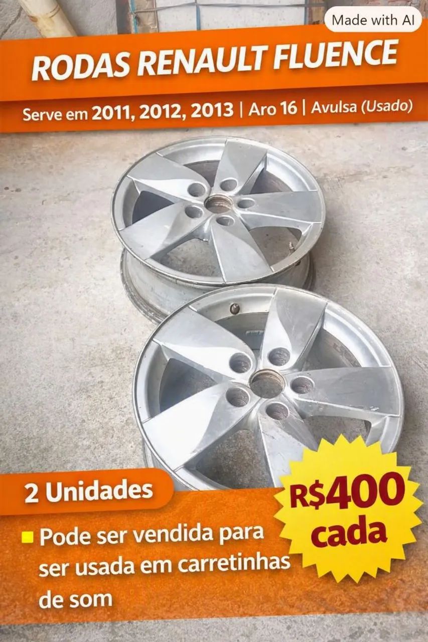 Vendo 2 rodas Renault Fluence