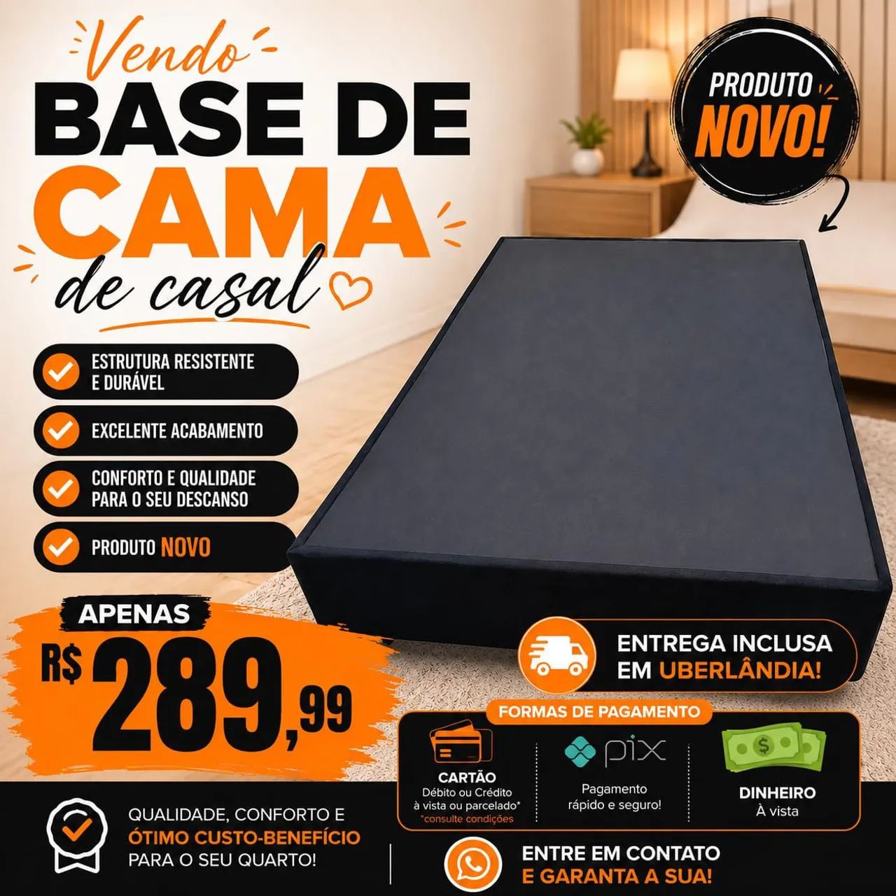 Vendo base de cama de casal  ( nova)