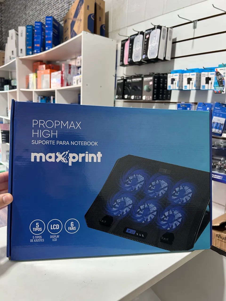 Suporte de Notebook com Ventilação 6 Hélices MaxPrint 