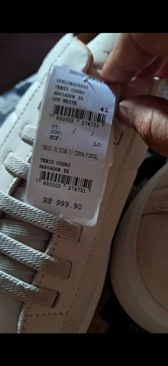 Vendo Tenis Original Couro Arpoador Off White - Foto 2