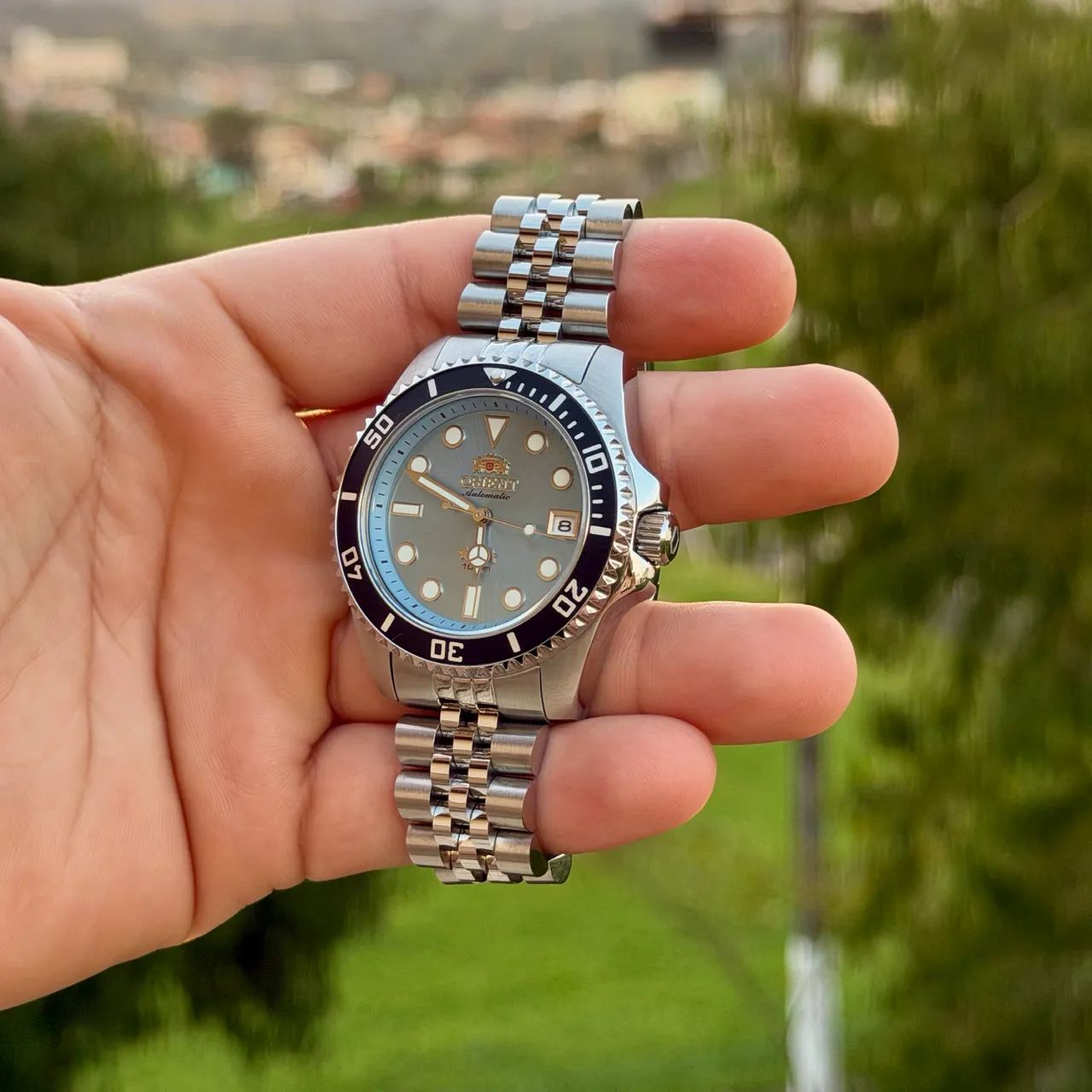 Orient Submarine 39mm Azul Celeste Automatico - Foto 3