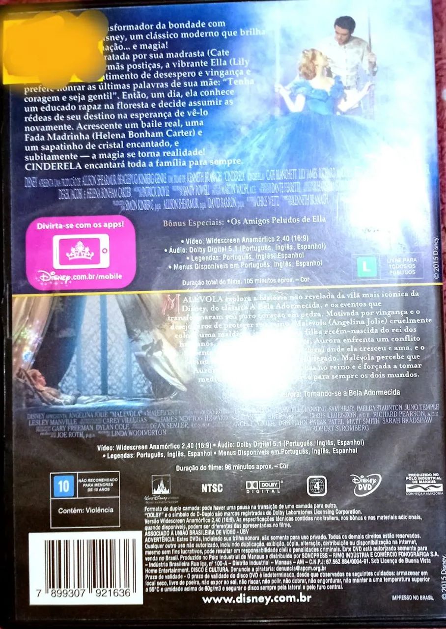 Dvd duplo Cinderela/ malévola  - Foto 2