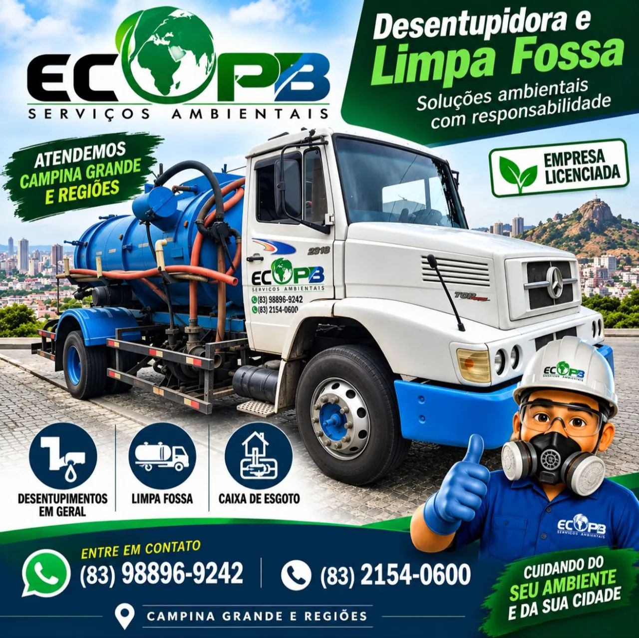 Desentupidora limpa fossa 