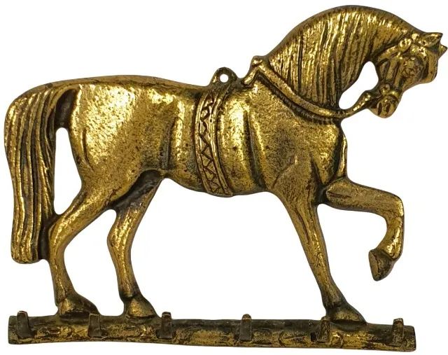 Grande Claviculário Parede Bronze  dourado maciço feitio Cavalo possui 6 ganchos - Foto 6
