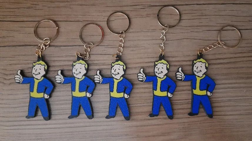 Kit com 5 chaveiros Fallout