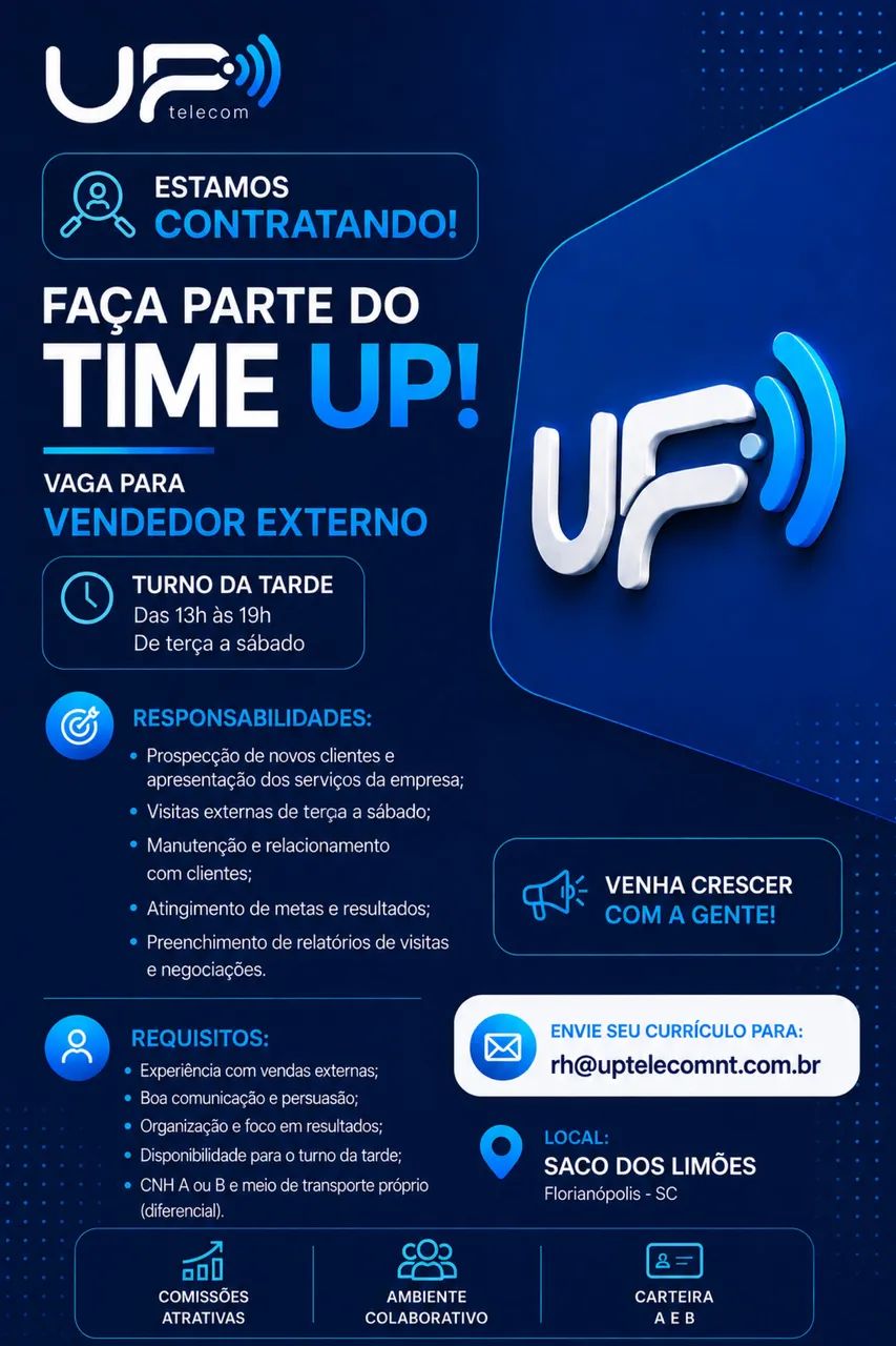 Vaga de vendedor externo