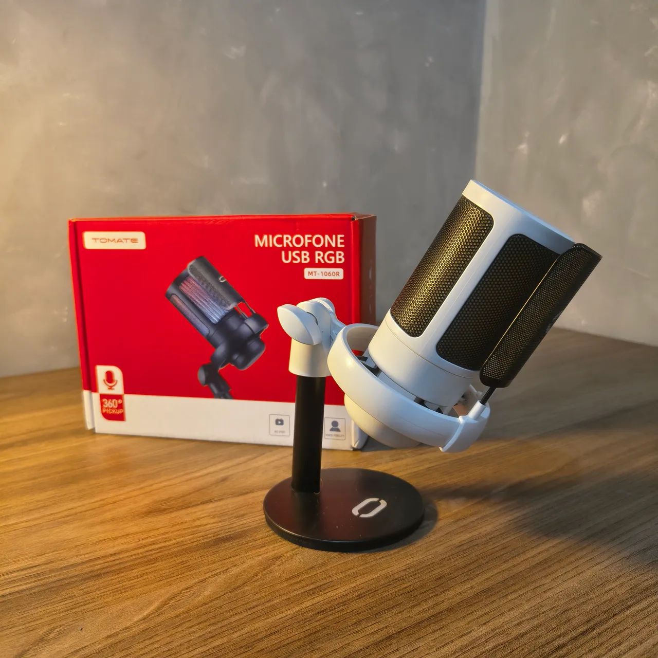 Microfone de Mesa Tomato USB Branco | Aceito Cartão | Entrego & OLX Pay - Foto 4